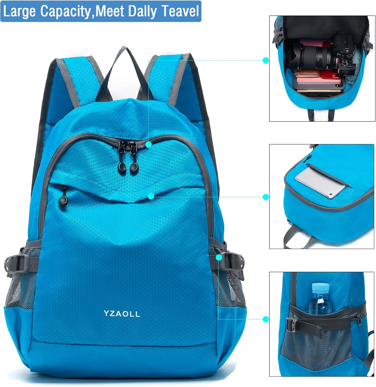 Hiking Backpack 20L Packable Packable Lightweight Day Pack for Women & Men | Lightweight no heavy burden,Travel,waterproof essential for sports,foldable storage, small,Suitable for all ages 12 and above