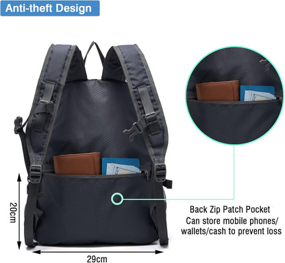 Hiking Backpack 20L Packable Packable Lightweight Day Pack for Women & Men | Lightweight no heavy burden,Travel,waterproof essential for sports,foldable storage, small,Suitable for all ages 12 and above