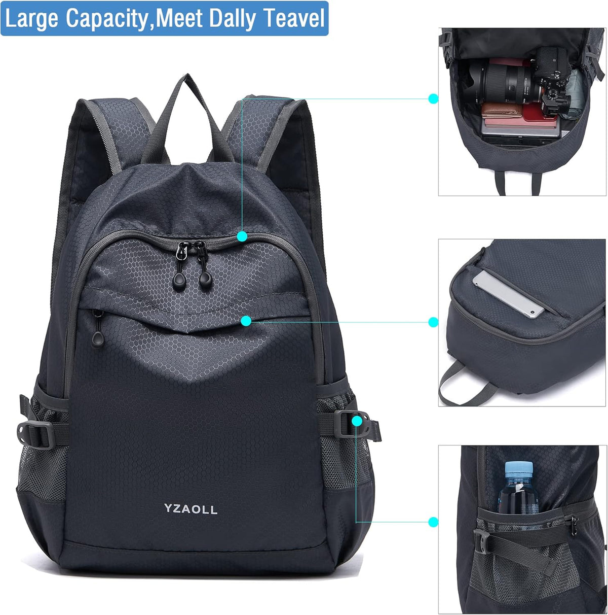 Hiking Backpack 20L Packable Packable Lightweight Day Pack for Women & Men | Lightweight no heavy burden,Travel,waterproof essential for sports,foldable storage, small,Suitable for all ages 12 and above