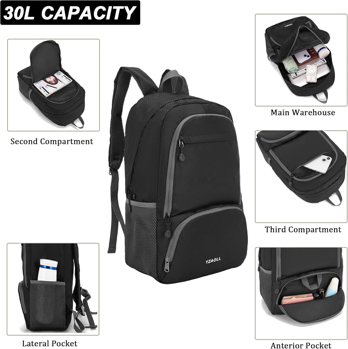 Hiking Backpack 20L Packable Packable Lightweight Day Pack for Women & Men | Lightweight no heavy burden,Travel,waterproof essential for sports,foldable storage, small,Suitable for all ages 12 and above