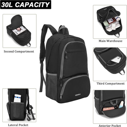 Hiking Backpack 20L Packable Packable Lightweight Day Pack for Women & Men | Lightweight no heavy burden,Travel,waterproof essential for sports,foldable storage, small,Suitable for all ages 12 and above