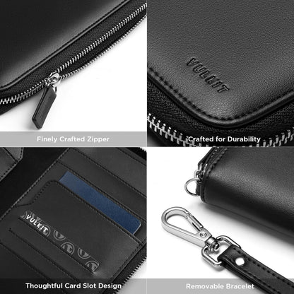Family Passport Holder for 4 Passports, RFID Blocking Travel Wallet | 6 Card Slots, 2 SIM Pockets, Secure Zipper Closure, Holds 4 Passports, Family Travel Essential