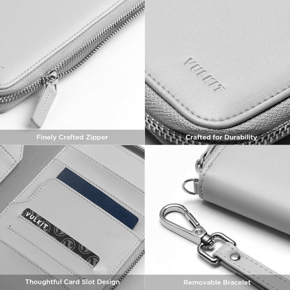 Family Passport Holder for 4 Passports, RFID Blocking Travel Wallet | 6 Card Slots, 2 SIM Pockets, Secure Zipper Closure, Holds 4 Passports, Family Travel Essential