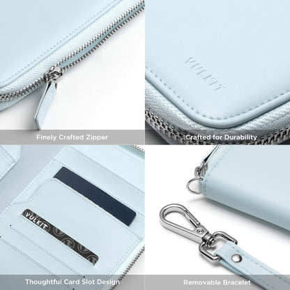 Family Passport Holder for 4 Passports, RFID Blocking Travel Wallet | 6 Card Slots, 2 SIM Pockets, Secure Zipper Closure, Holds 4 Passports, Family Travel Essential