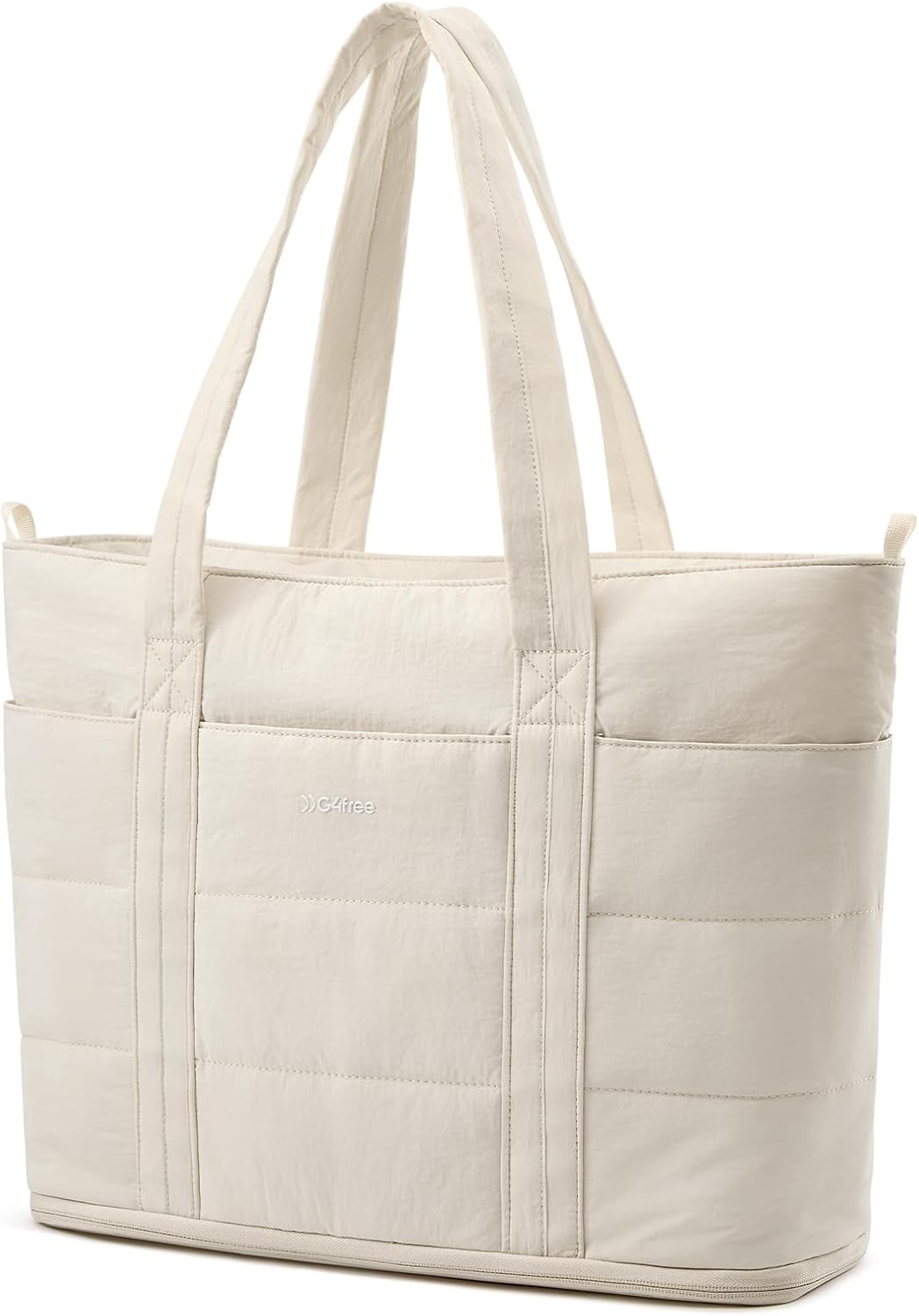 Tote Bag for Women,Puffer Work Bags with Zipper Compartments, Expandable Handbag for Travel Work Sport