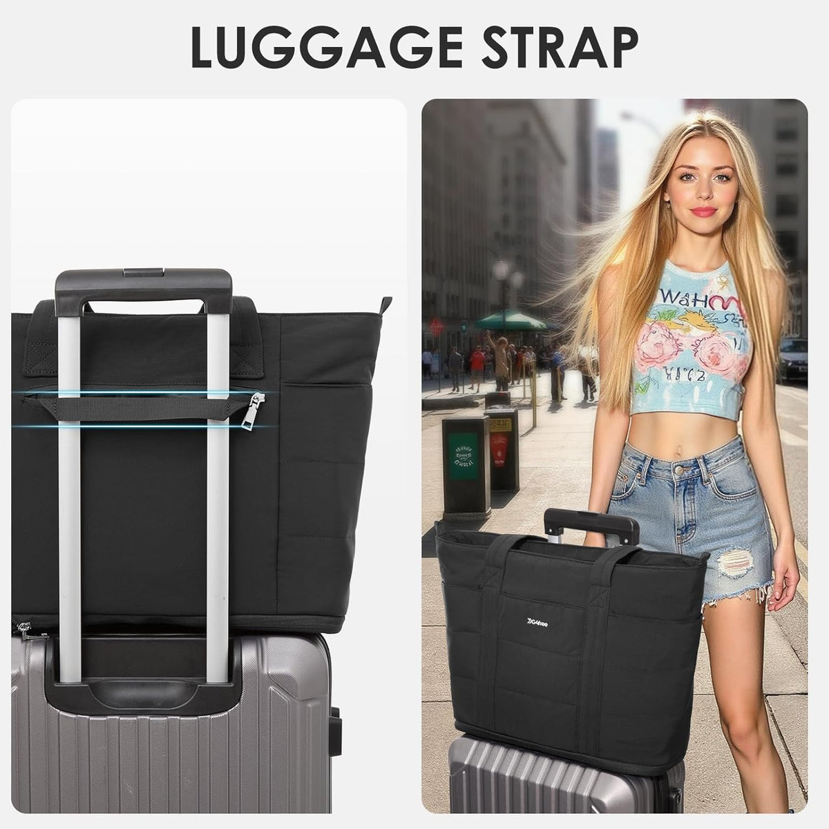Tote Bag for Women,Puffer Work Bags with Zipper Compartments, Expandable Handbag for Travel Work Sport