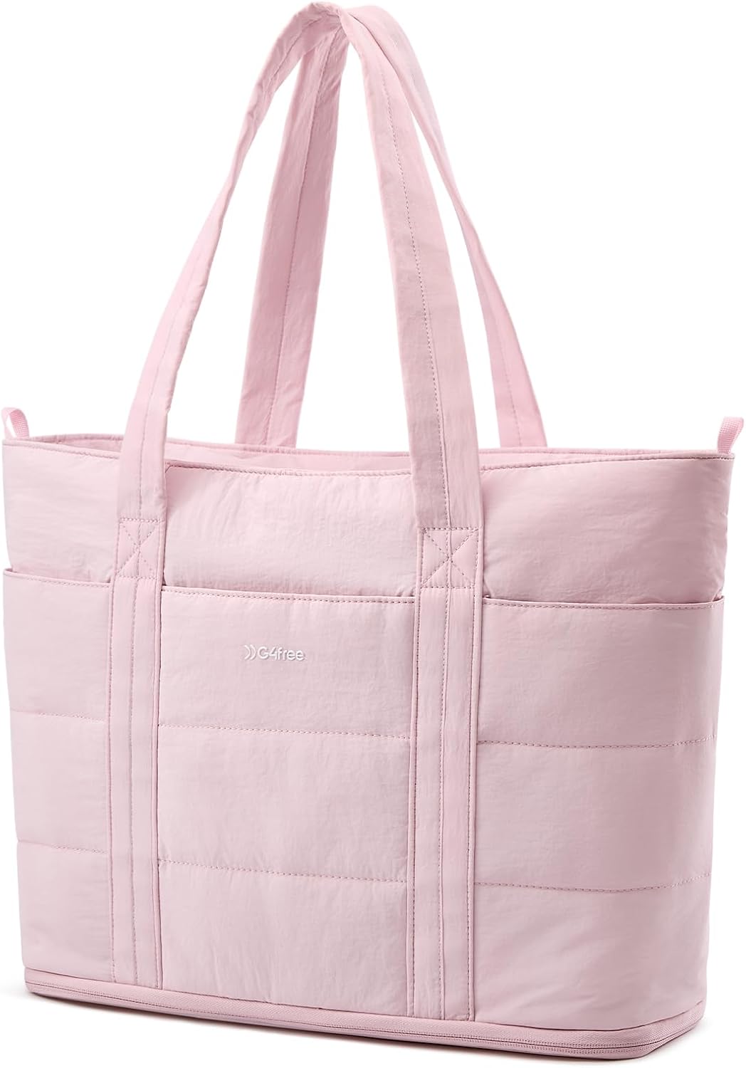 Tote Bag for Women,Puffer Work Bags with Zipper Compartments, Expandable Handbag for Travel Work Sport