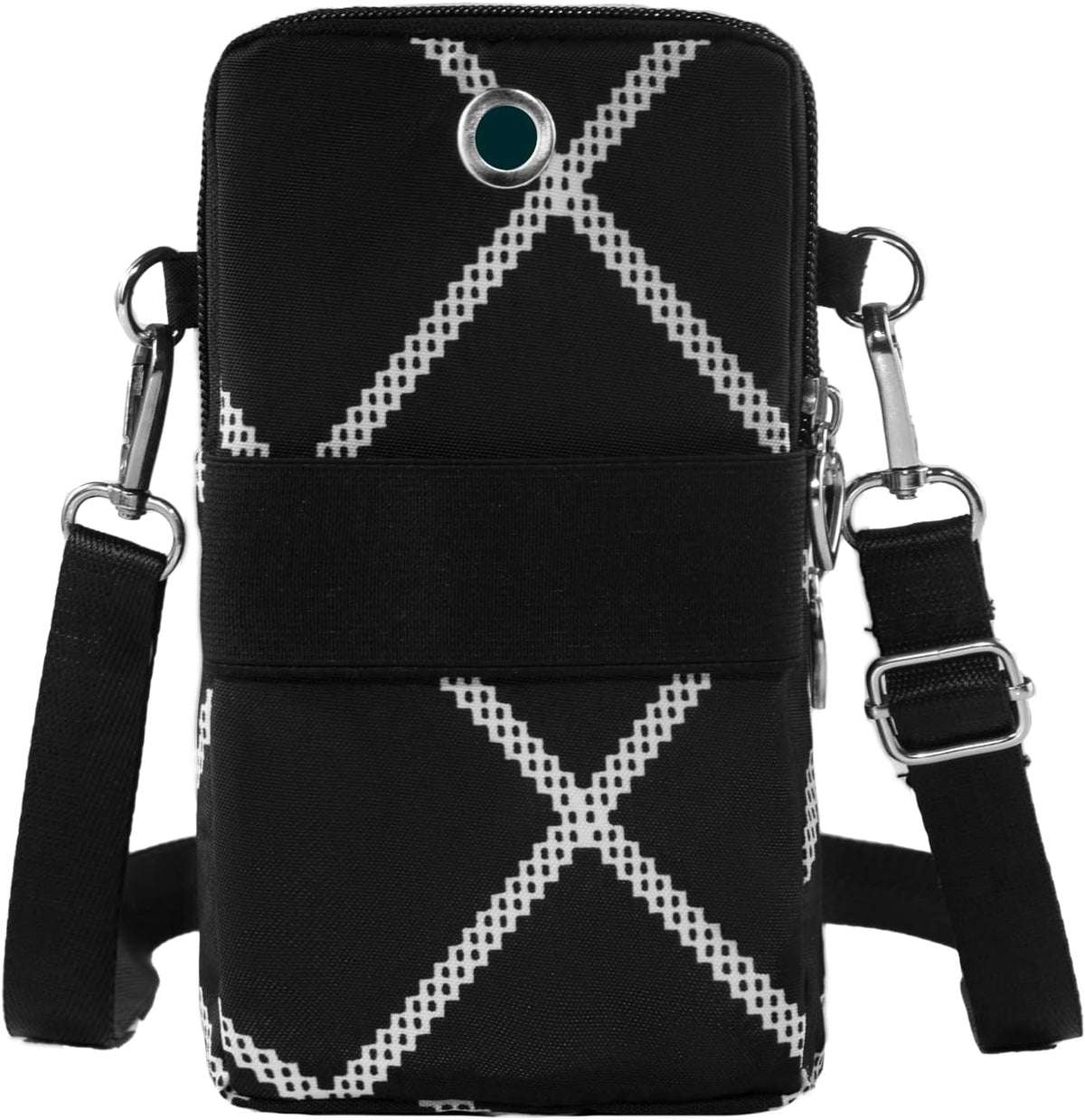 Small Crossbody Bag for Women, Multi Zip Pockets Nylon Wallet Purse Credit Card Holder with Detachable Hand Strap