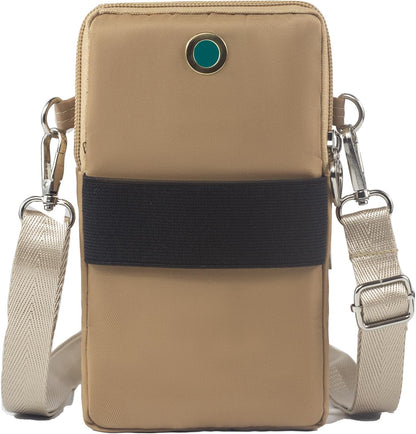 Small Crossbody Bag for Women, Multi Zip Pockets Nylon Wallet Purse Credit Card Holder with Detachable Hand Strap