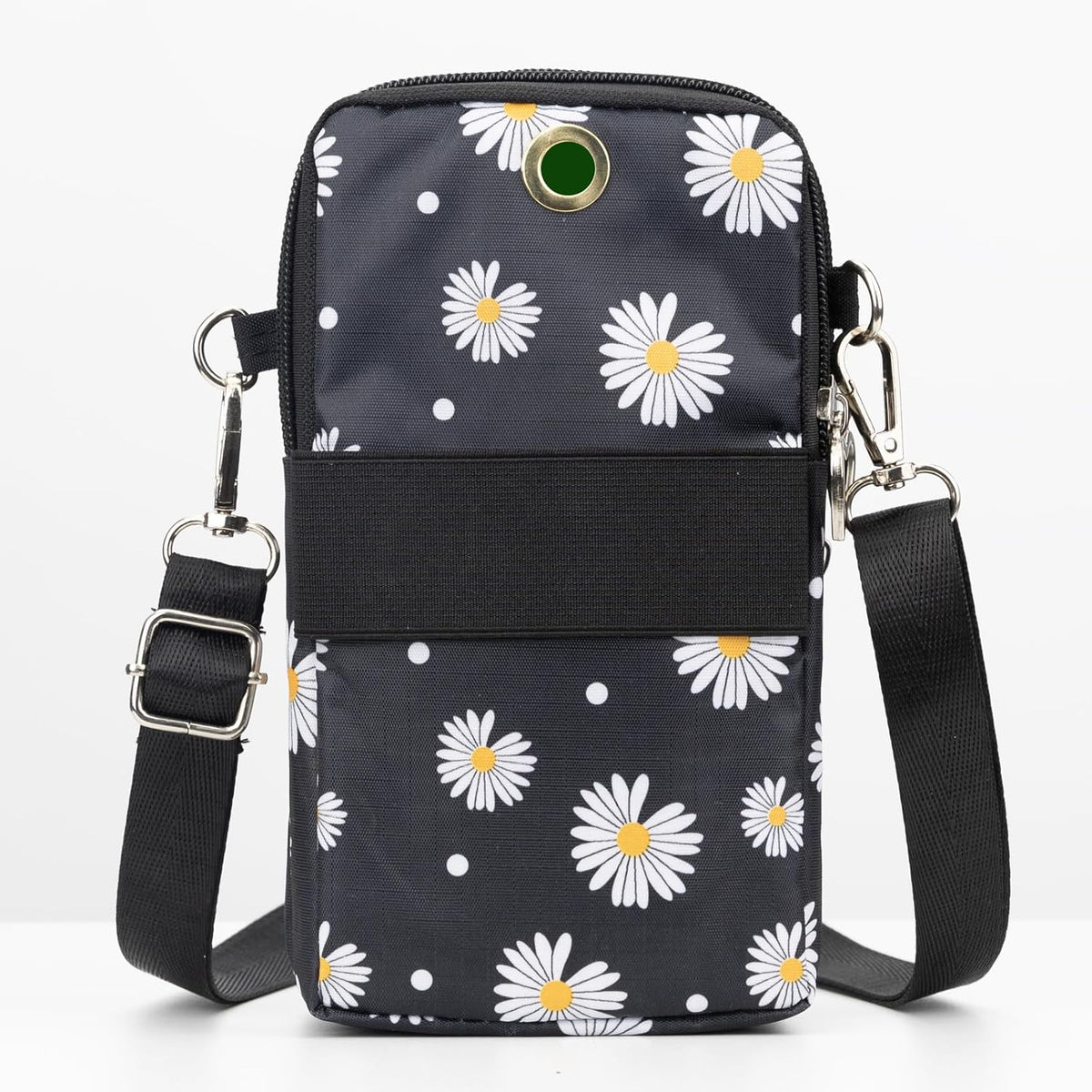 Small Crossbody Bag for Women, Multi Zip Pockets Nylon Wallet Purse Credit Card Holder with Detachable Hand Strap