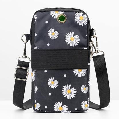 Small Crossbody Bag for Women, Multi Zip Pockets Nylon Wallet Purse Credit Card Holder with Detachable Hand Strap