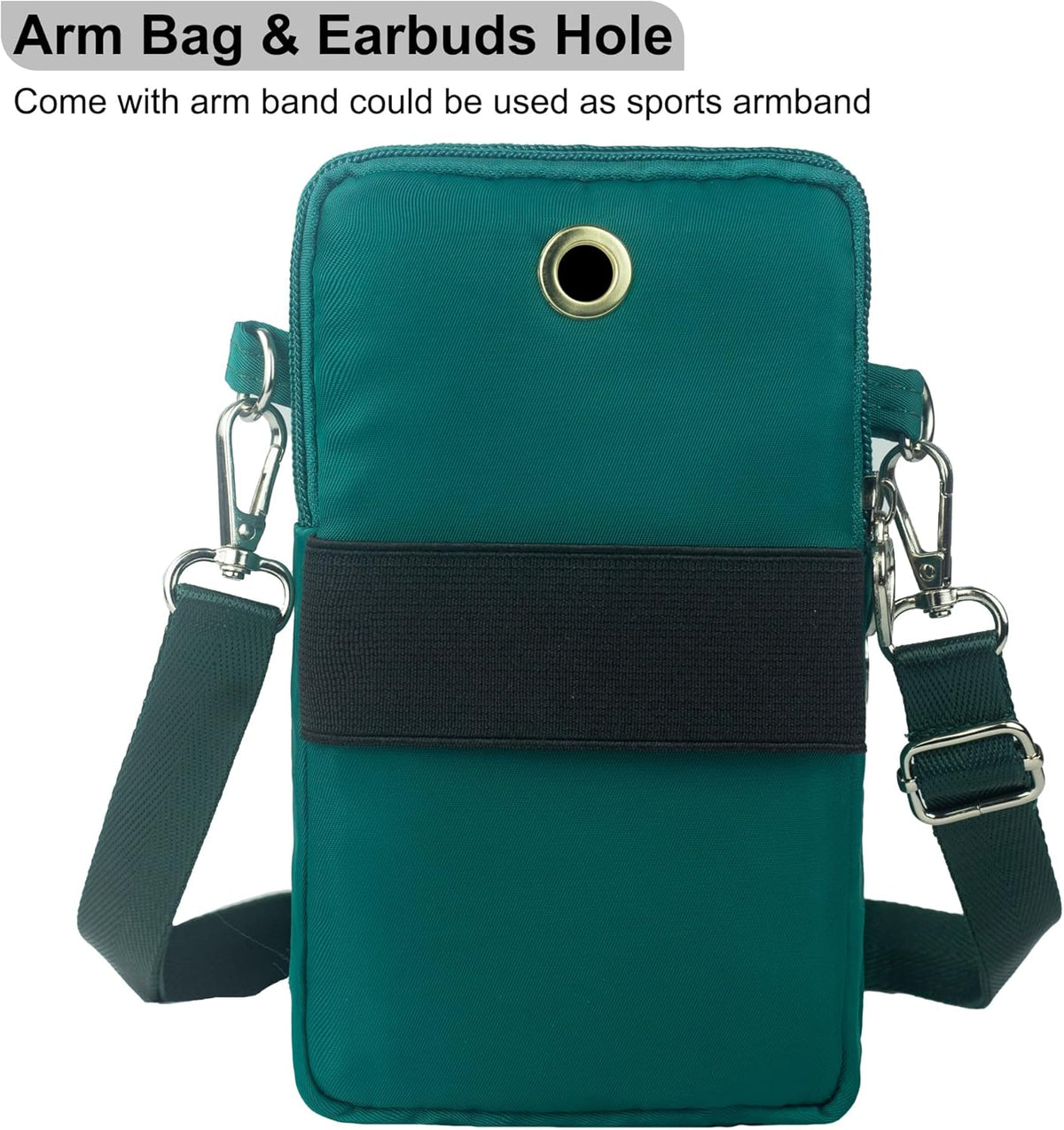 Small Crossbody Bag for Women, Multi Zip Pockets Nylon Wallet Purse Credit Card Holder with Detachable Hand Strap
