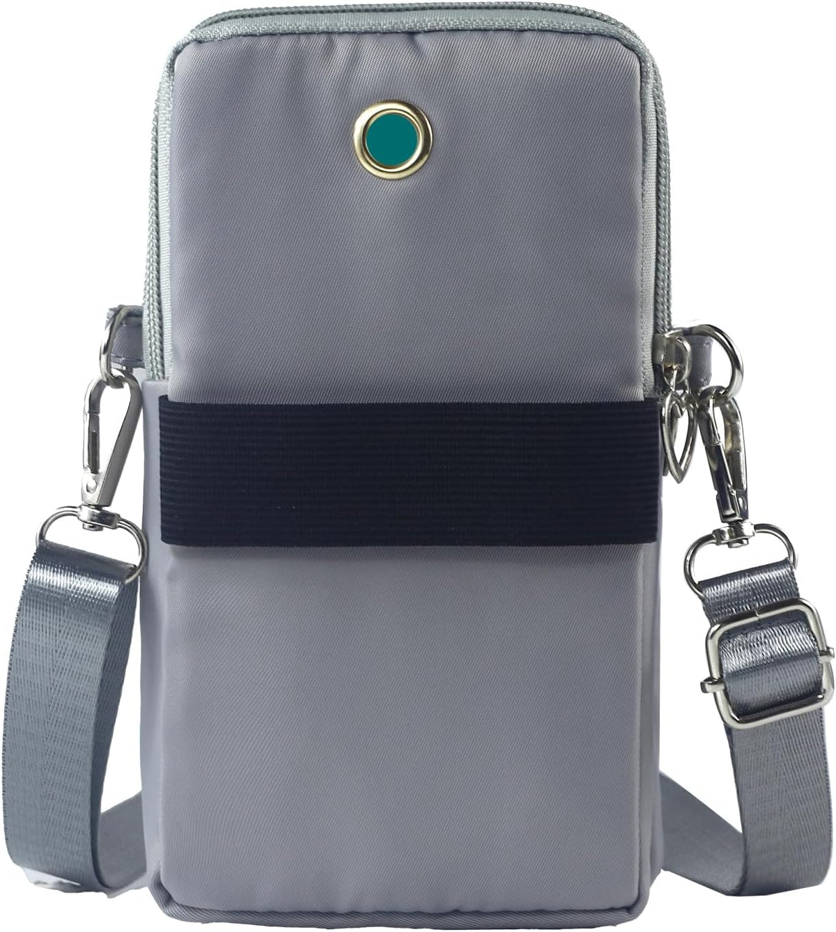 Small Crossbody Bag for Women, Multi Zip Pockets Nylon Wallet Purse Credit Card Holder with Detachable Hand Strap