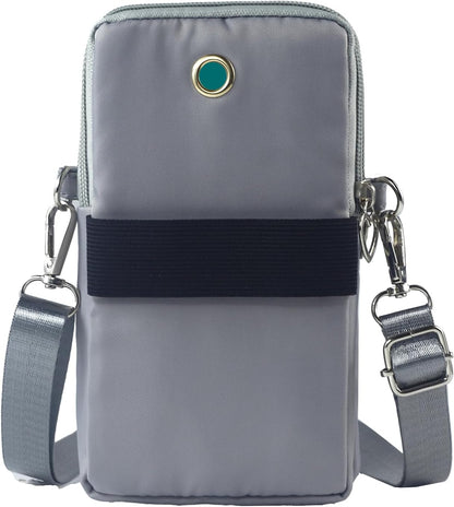 Small Crossbody Bag for Women, Multi Zip Pockets Nylon Wallet Purse Credit Card Holder with Detachable Hand Strap