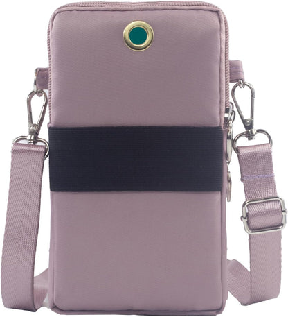 Small Crossbody Bag for Women, Multi Zip Pockets Nylon Wallet Purse Credit Card Holder with Detachable Hand Strap