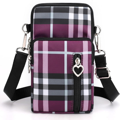 Small Crossbody Bag for Women, Multi Zip Pockets Nylon Wallet Purse Credit Card Holder with Detachable Hand Strap