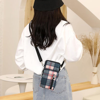 Small Crossbody Bag for Women, Multi Zip Pockets Nylon Wallet Purse Credit Card Holder with Detachable Hand Strap