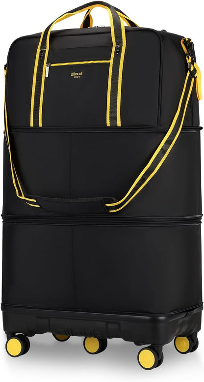 Rolling Duffle Bag with Detachable Wheels, Large Capacity Expandable Foldable Suitcase for Travel,Collapsible Luggage Carry on Duffel Overnight Weekend Bags