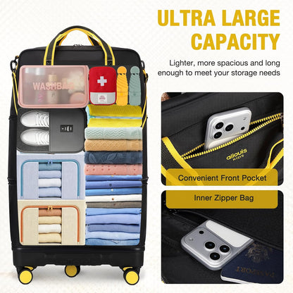 Rolling Duffle Bag with Detachable Wheels, Large Capacity Expandable Foldable Suitcase for Travel,Collapsible Luggage Carry on Duffel Overnight Weekend Bags