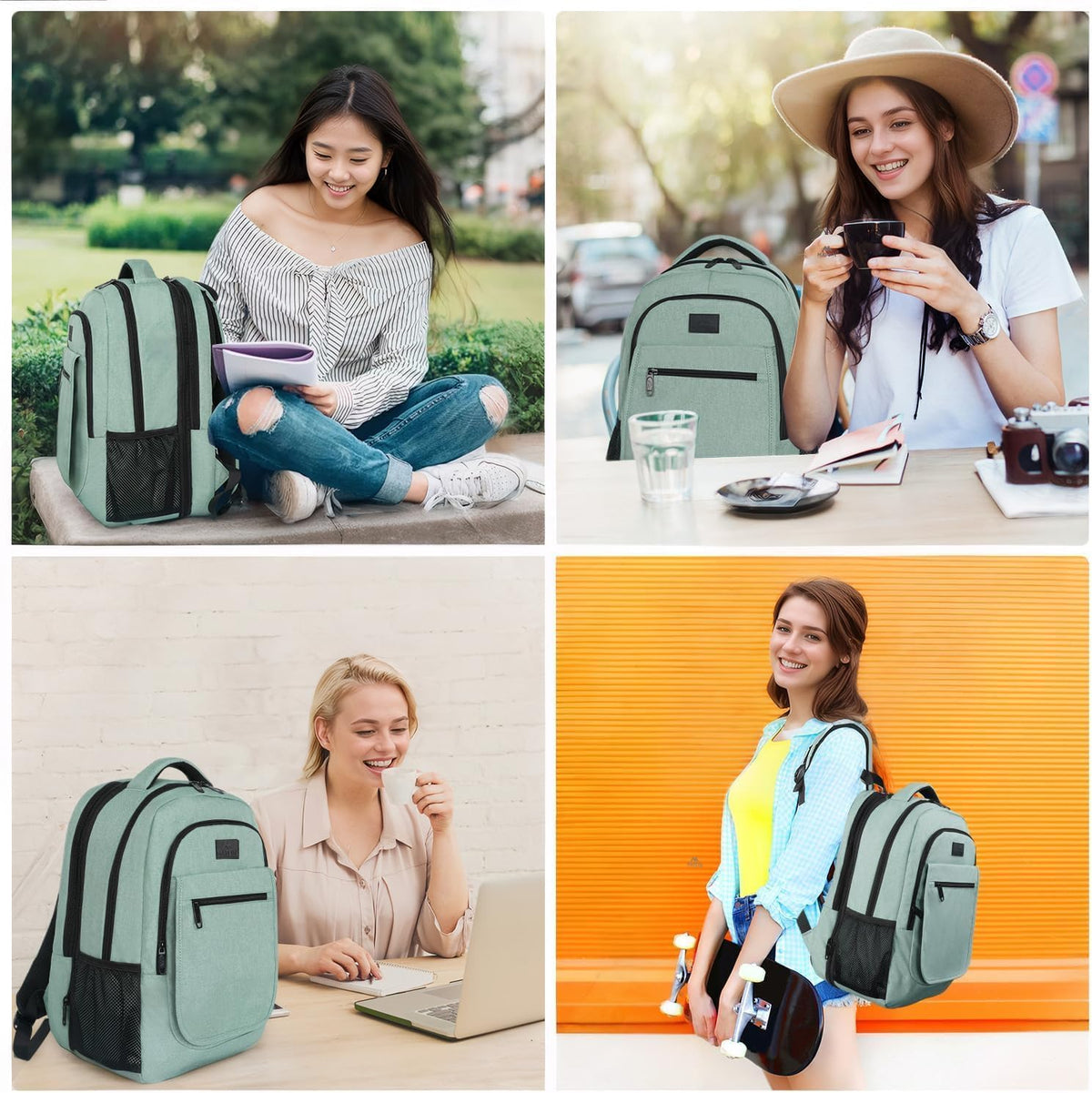 Travel Backpack for Women, Expandable 15.6 inch Laptop Backpack | Anti Theft Computer Bag, Water Resistant Material, 29.5 - 36.8L, College, Business, Gift for Adults, Light Purple