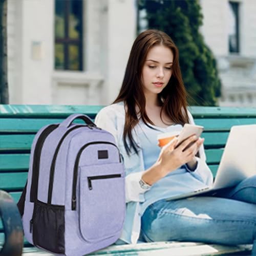 Travel Backpack for Women, Expandable 15.6 inch Laptop Backpack | Anti Theft Computer Bag, Water Resistant Material, 29.5 - 36.8L, College, Business, Gift for Adults, Light Purple