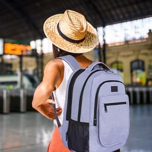 Travel Backpack for Women, Expandable 15.6 inch Laptop Backpack | Anti Theft Computer Bag, Water Resistant Material, 29.5 - 36.8L, College, Business, Gift for Adults, Light Purple