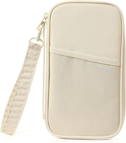 Travel Passport Wallet RFID Family Passport Holder with Hand Strap, Waterproof Travel Document Organizer for Credit Card, Boarding Pass, ID, Money, Flight Tickets Scandihome Series
