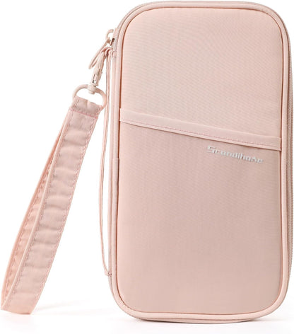 Travel Passport Wallet RFID Family Passport Holder with Hand Strap, Waterproof Travel Document Organizer for Credit Card, Boarding Pass, ID, Money, Flight Tickets Scandihome Series