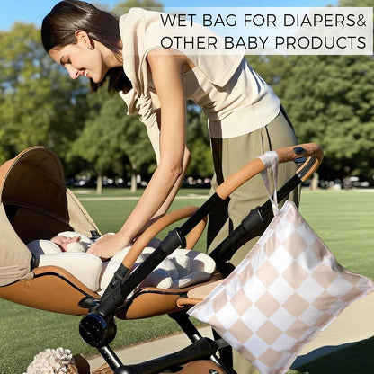 Wet Dry Bags Water Resistant - 2 Pack Reusable Waterproof Wet Dry Bag for Swimsuits & Baby Clothes - Leakproof Storage Pouch Bag for Travel & Baby Diaper - Travel Laundry Daycare Bags
