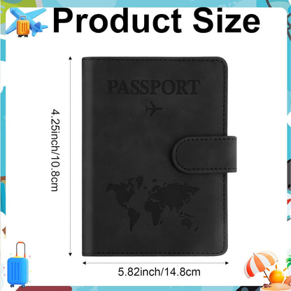Passport Holder for Travel Essentials, Pink Leather Passport Cover, Passport Wallet Holders for Women Men Family Travel Gifts Must Have Accessories, Credit Card Cash Air Ticket Storage Supplies