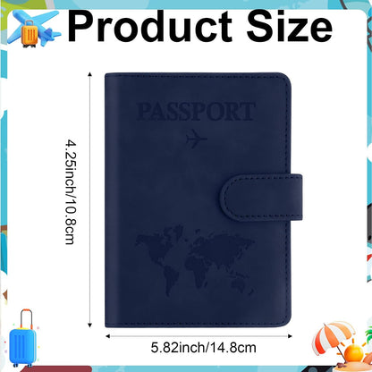 Passport Holder for Travel Essentials, Pink Leather Passport Cover, Passport Wallet Holders for Women Men Family Travel Gifts Must Have Accessories, Credit Card Cash Air Ticket Storage Supplies