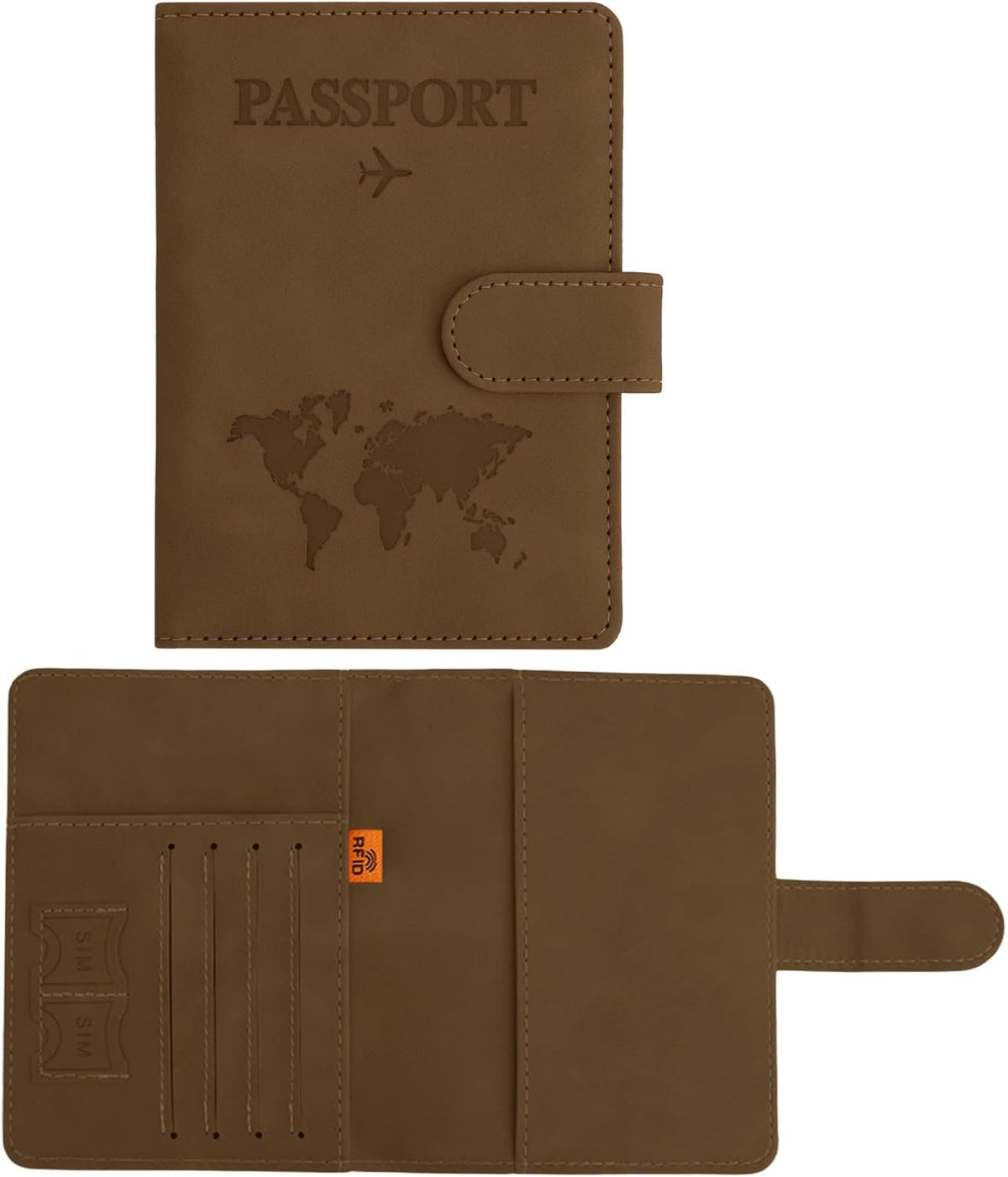 Passport Holder for Travel Essentials, Pink Leather Passport Cover, Passport Wallet Holders for Women Men Family Travel Gifts Must Have Accessories, Credit Card Cash Air Ticket Storage Supplies