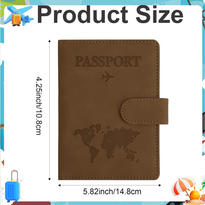 Passport Holder for Travel Essentials, Pink Leather Passport Cover, Passport Wallet Holders for Women Men Family Travel Gifts Must Have Accessories, Credit Card Cash Air Ticket Storage Supplies