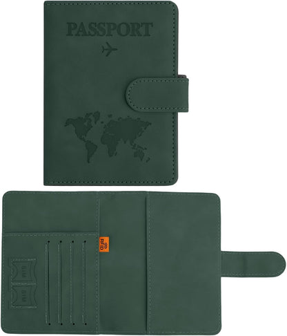 Passport Holder for Travel Essentials, Pink Leather Passport Cover, Passport Wallet Holders for Women Men Family Travel Gifts Must Have Accessories, Credit Card Cash Air Ticket Storage Supplies