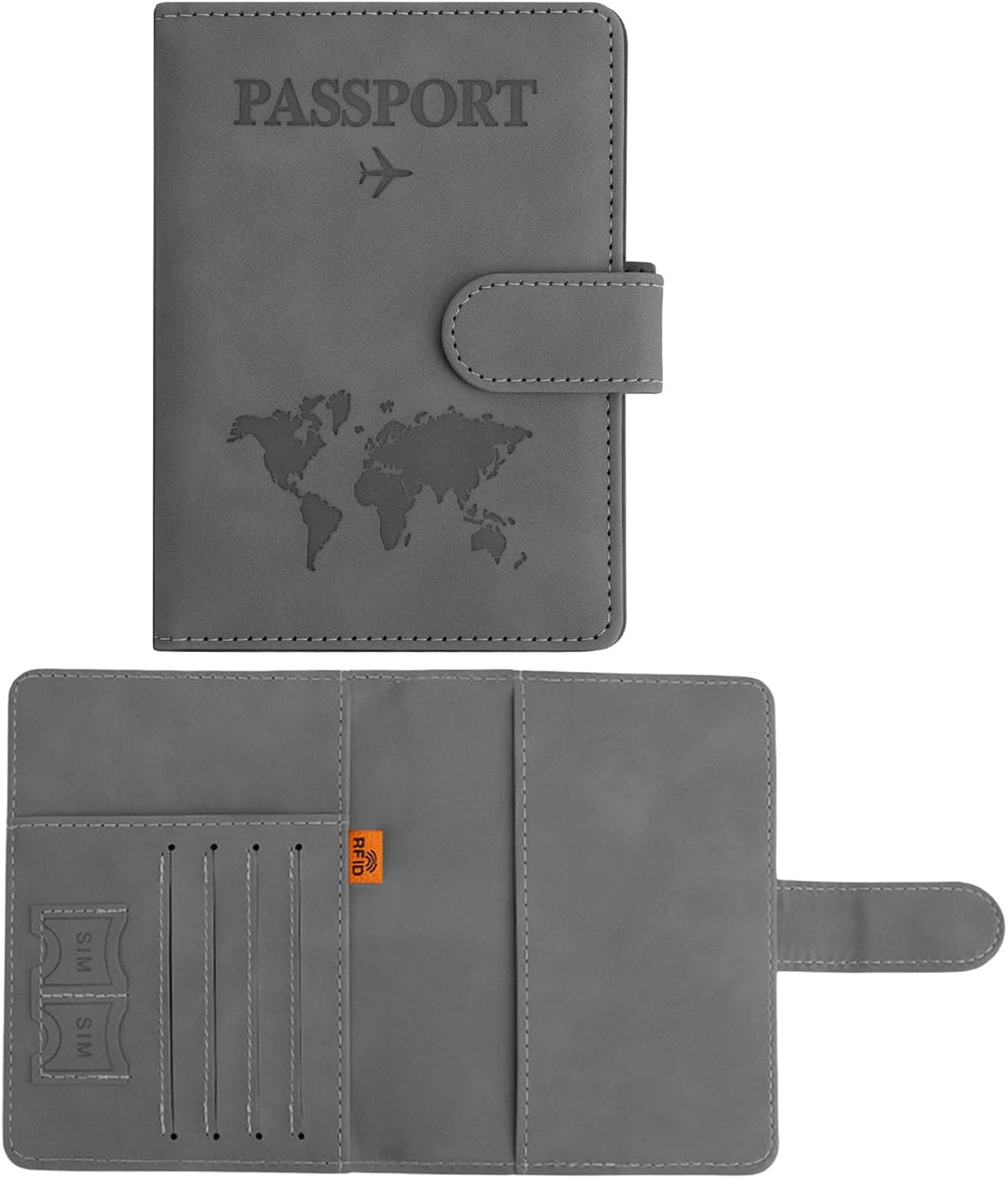 Passport Holder for Travel Essentials, Pink Leather Passport Cover, Passport Wallet Holders for Women Men Family Travel Gifts Must Have Accessories, Credit Card Cash Air Ticket Storage Supplies
