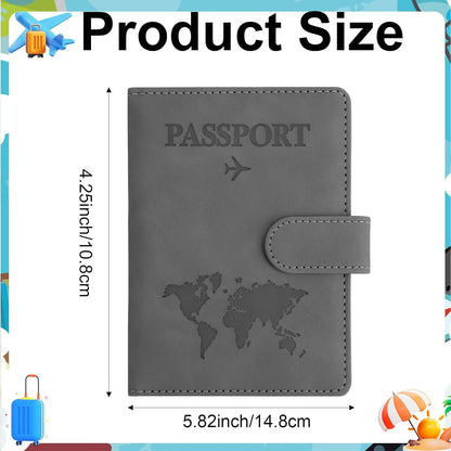 Passport Holder for Travel Essentials, Pink Leather Passport Cover, Passport Wallet Holders for Women Men Family Travel Gifts Must Have Accessories, Credit Card Cash Air Ticket Storage Supplies