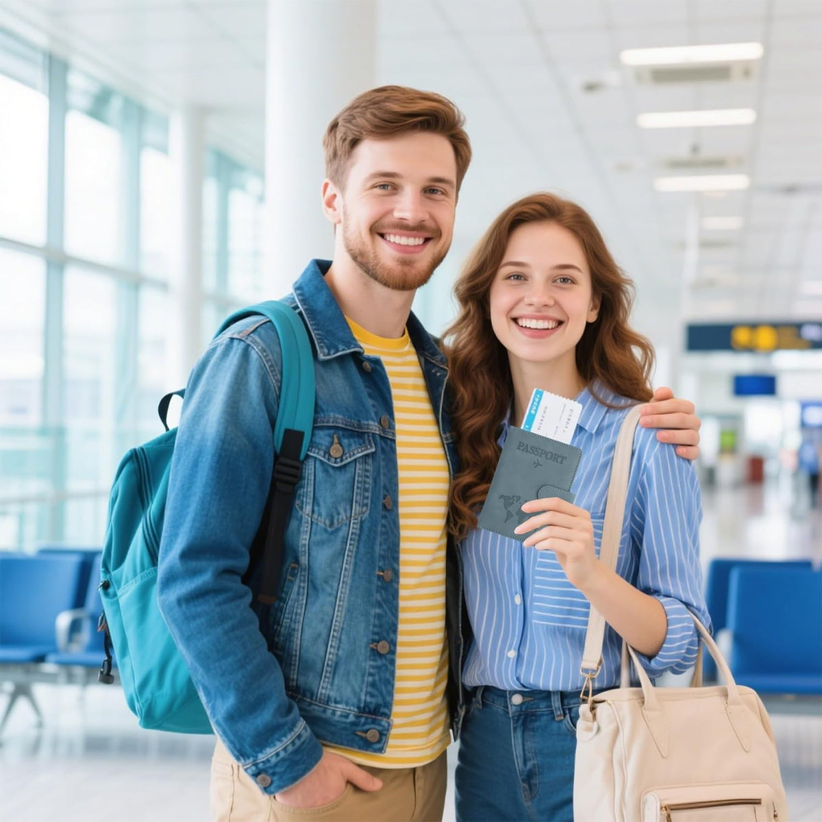 Passport Holder for Travel Essentials, Pink Leather Passport Cover, Passport Wallet Holders for Women Men Family Travel Gifts Must Have Accessories, Credit Card Cash Air Ticket Storage Supplies