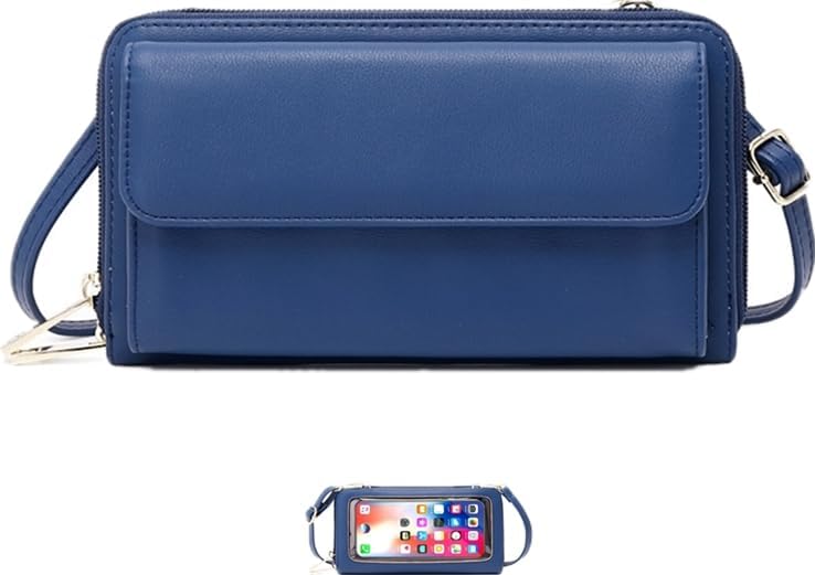 Touchscreen Crossbody Phone Purse for Women – Anti-Theft RFID Blocking Leather Bag with Magnetic Card Holder, Clear Window