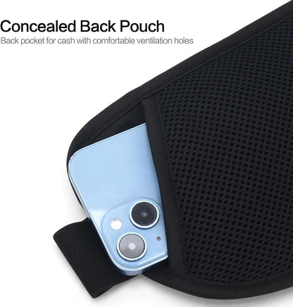 TRAVELSAFE Slim RFID Blocking Money Belt for Travel - Anti-Theft Hidden Passport Holder Waist Wallet with Secure Pouch for Cash, Credit Cards & Phone Safe (B - Navy Blue)