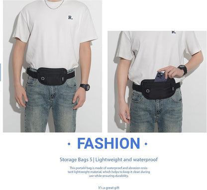 TRAVELSAFE Slim RFID Blocking Money Belt for Travel - Anti-Theft Hidden Passport Holder Waist Wallet with Secure Pouch for Cash, Credit Cards & Phone Safe (B - Navy Blue)