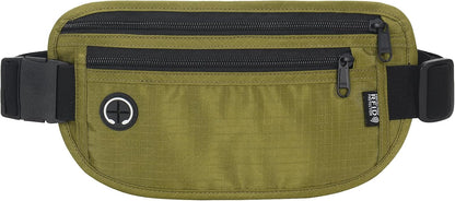 TRAVELSAFE Slim RFID Blocking Money Belt for Travel - Anti-Theft Hidden Passport Holder Waist Wallet with Secure Pouch for Cash, Credit Cards & Phone Safe (B - Navy Blue)
