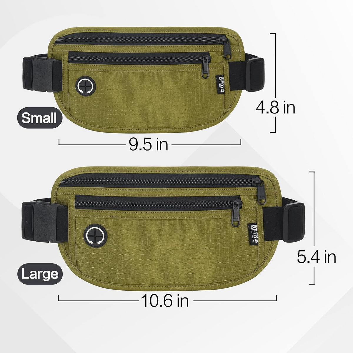 TRAVELSAFE Slim RFID Blocking Money Belt for Travel - Anti-Theft Hidden Passport Holder Waist Wallet with Secure Pouch for Cash, Credit Cards & Phone Safe (B - Navy Blue)