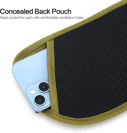 TRAVELSAFE Slim RFID Blocking Money Belt for Travel - Anti-Theft Hidden Passport Holder Waist Wallet with Secure Pouch for Cash, Credit Cards & Phone Safe (B - Navy Blue)