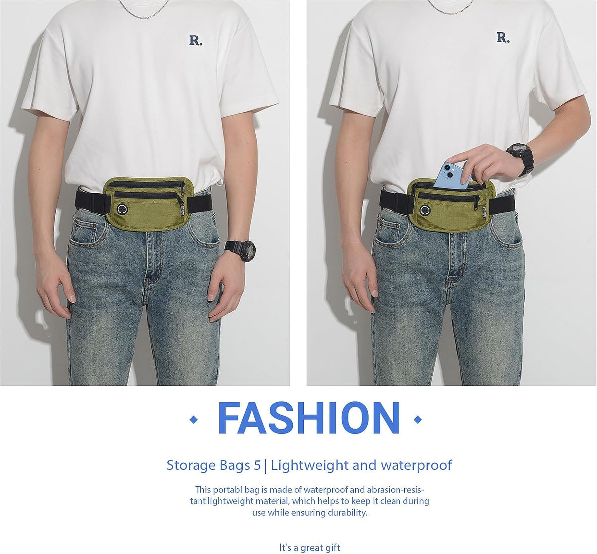 TRAVELSAFE Slim RFID Blocking Money Belt for Travel - Anti-Theft Hidden Passport Holder Waist Wallet with Secure Pouch for Cash, Credit Cards & Phone Safe (B - Navy Blue)