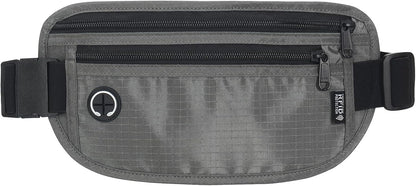 TRAVELSAFE Slim RFID Blocking Money Belt for Travel - Anti-Theft Hidden Passport Holder Waist Wallet with Secure Pouch for Cash, Credit Cards & Phone Safe (B - Navy Blue)
