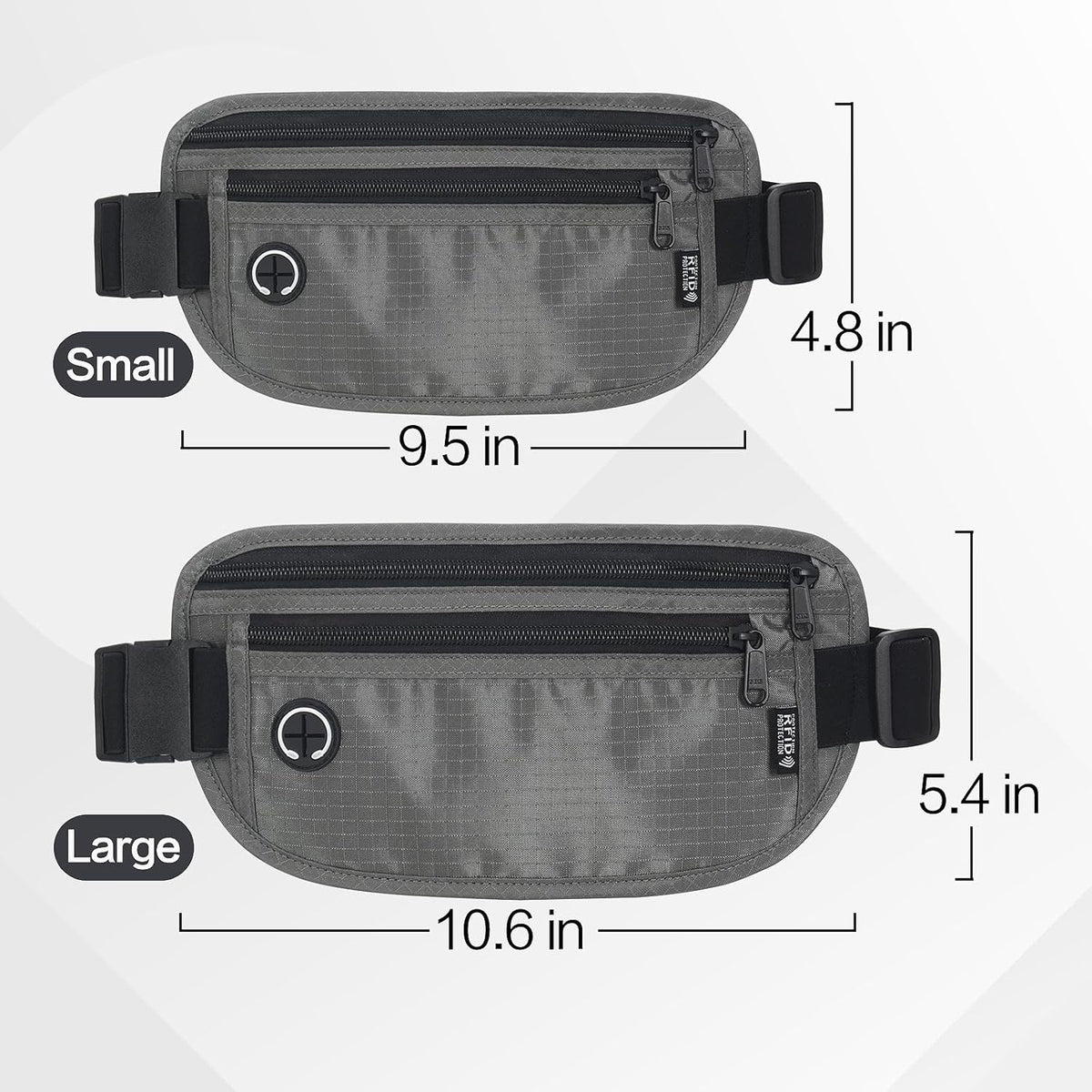 TRAVELSAFE Slim RFID Blocking Money Belt for Travel - Anti-Theft Hidden Passport Holder Waist Wallet with Secure Pouch for Cash, Credit Cards & Phone Safe (B - Navy Blue)