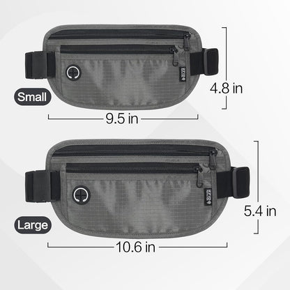 TRAVELSAFE Slim RFID Blocking Money Belt for Travel - Anti-Theft Hidden Passport Holder Waist Wallet with Secure Pouch for Cash, Credit Cards & Phone Safe (B - Navy Blue)