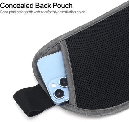 TRAVELSAFE Slim RFID Blocking Money Belt for Travel - Anti-Theft Hidden Passport Holder Waist Wallet with Secure Pouch for Cash, Credit Cards & Phone Safe (B - Navy Blue)