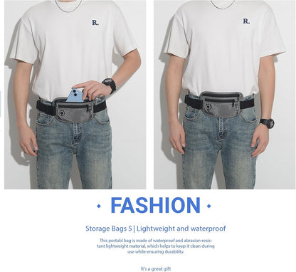 TRAVELSAFE Slim RFID Blocking Money Belt for Travel - Anti-Theft Hidden Passport Holder Waist Wallet with Secure Pouch for Cash, Credit Cards & Phone Safe (B - Navy Blue)