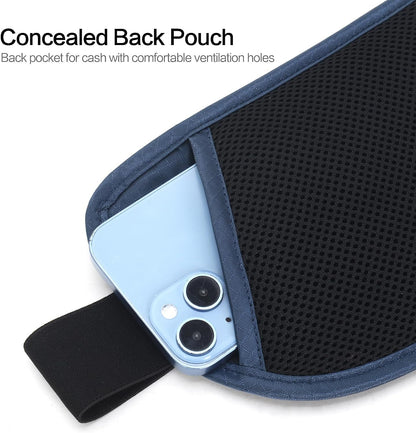TRAVELSAFE Slim RFID Blocking Money Belt for Travel - Anti-Theft Hidden Passport Holder Waist Wallet with Secure Pouch for Cash, Credit Cards & Phone Safe (B - Navy Blue)